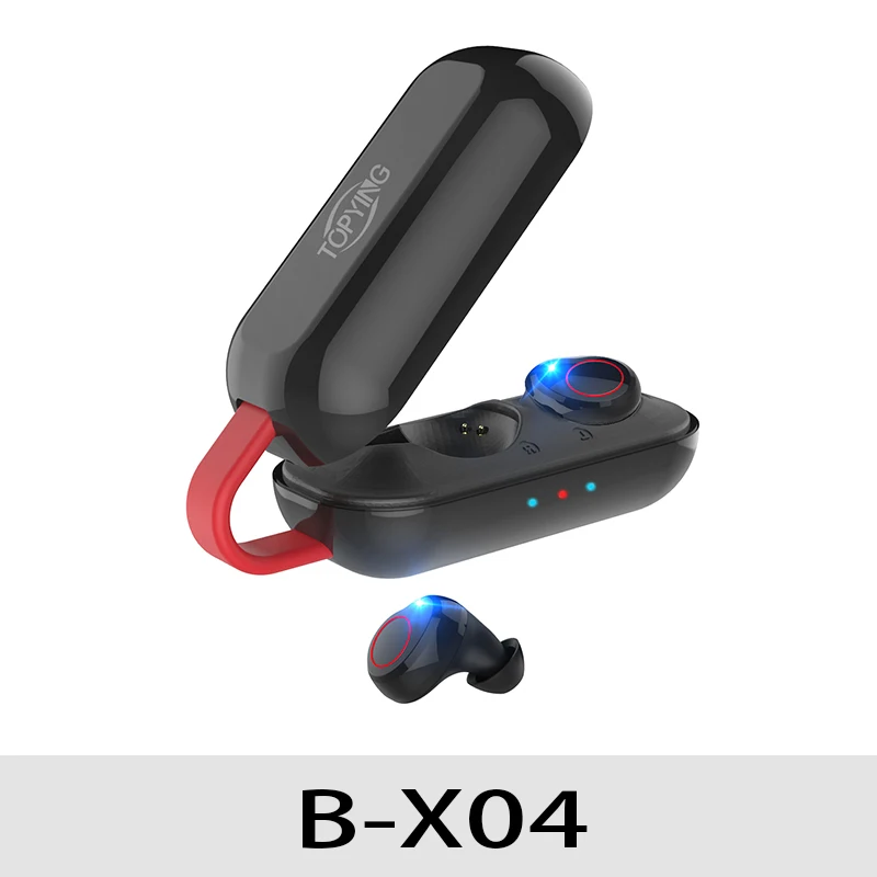 TWS V5.0 Bluetooth наушники спортивные беспроводные наушники гарнитура Bluetooth стерео двойная гарнитура для iPhone всех смартфонов - Цвет: X04-Black