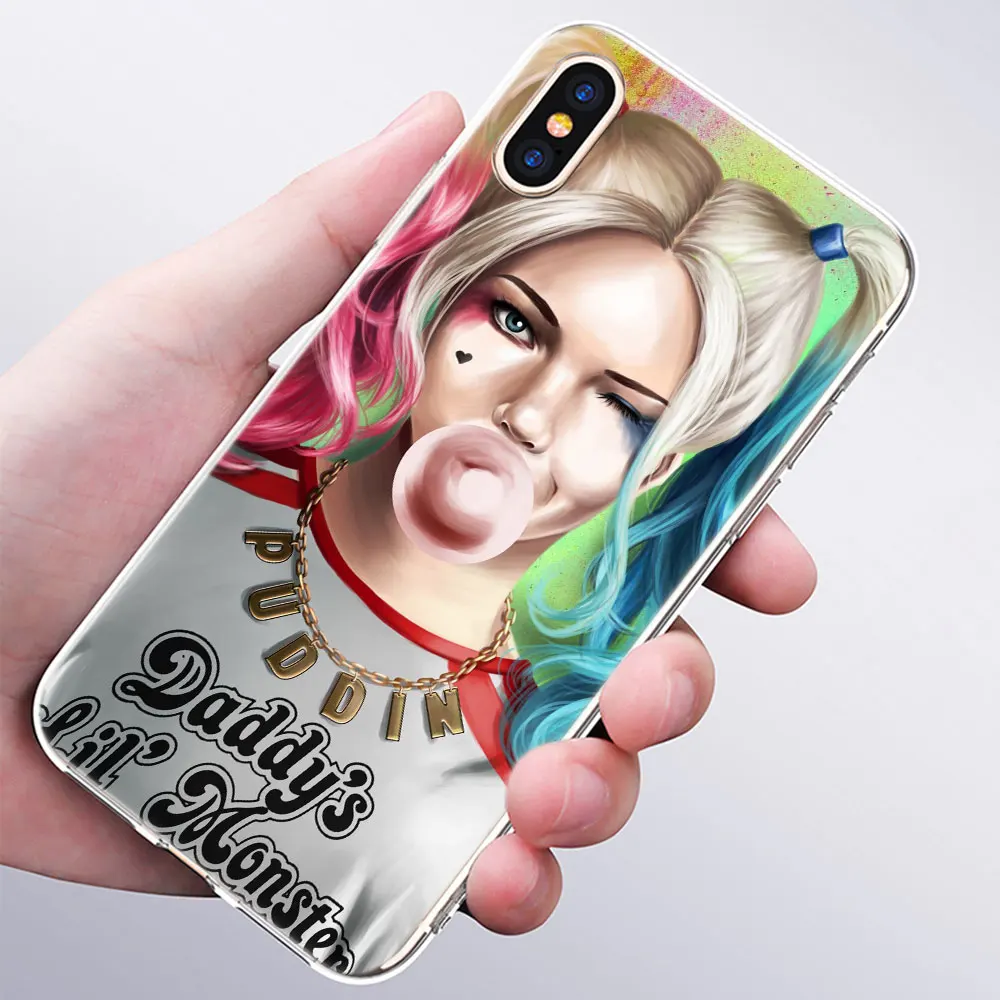 Горячий Джокер Харли Quin Мягкий силиконовый прозрачный чехол для Apple iPhone 11 Pro XS MAX XR X 7 8 Plus 6 6s Plus 5 5C 5S SE TPU чехол