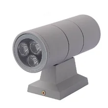 Водонепроницаемый Открытый Настенный Светильник Вверх Вниз СВЕТОДИОДНЫЙ Светильник Настенный Роспись Серый цвет Алюминий Закончил Светильник 6 Вт 12 Вт 18 Вт 24 Вт 30 Вт 36 Вт