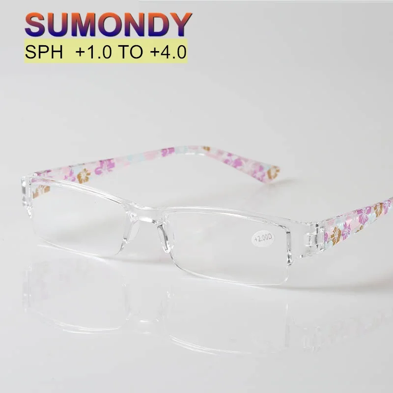 SUMONDY, ультралегкие интегрированные небьющиеся очки для чтения, женские и мужские, модные, против усталости, по рецепту, дальнозоркие очки G391