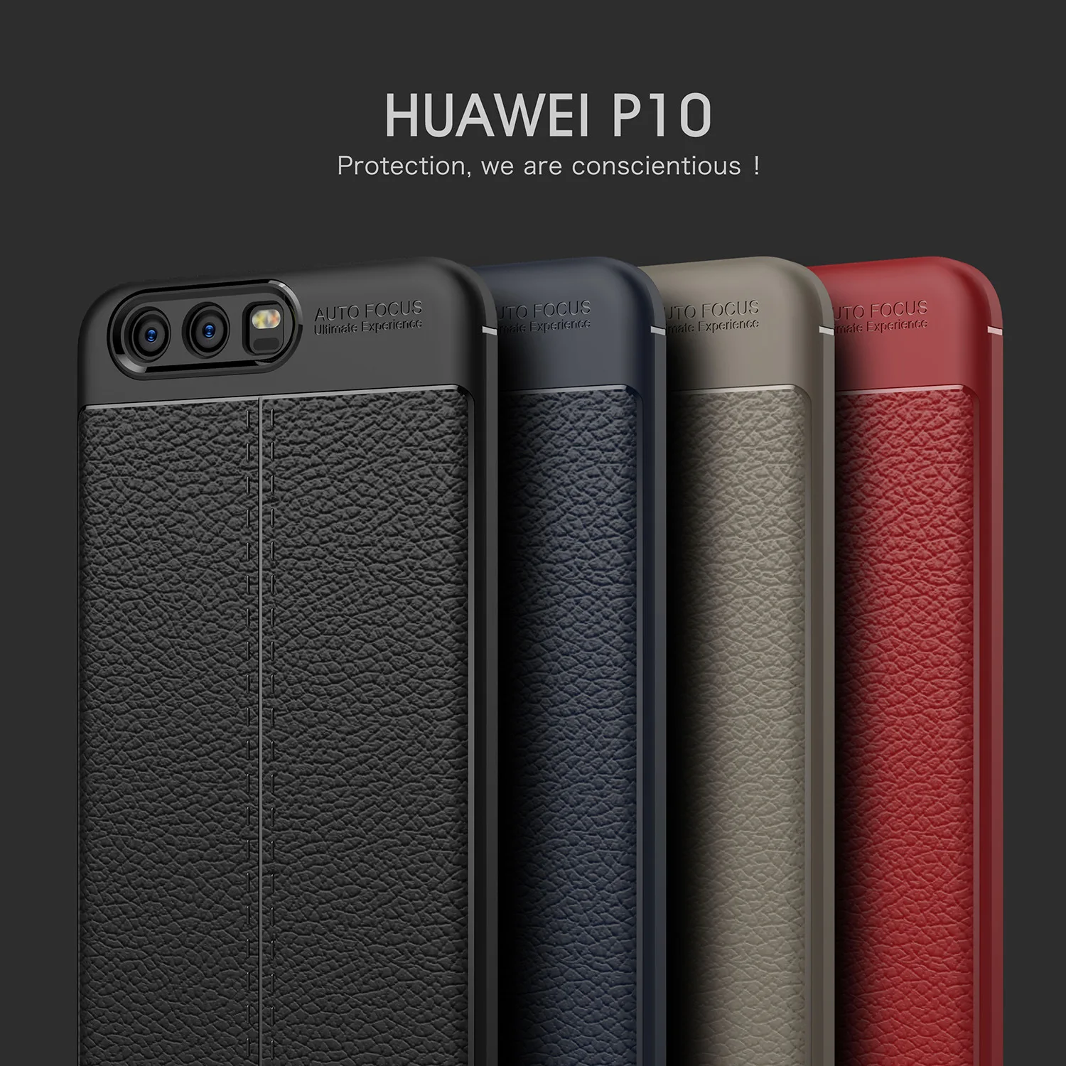Фото Новый Модный высококачественный мягкий кожаный чехол из ТПУ с личи для Huawei P10 5 1