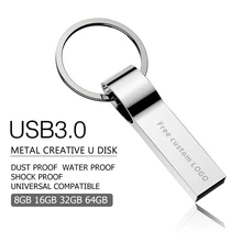 Новая usb флешка 128 ГБ металлическая usb флеш-накопитель 3,0 Флешка-браслет 64 ГБ 32 ГБ 16 ГБ 4 ГБ USB 8 ГБ Водонепроницаемая ручка-накопитель серебристый свободный логотип