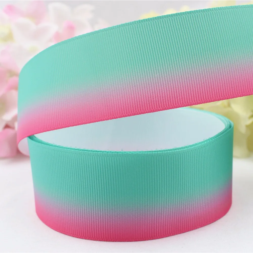 16724 6 38 мм градиентные цвета печатные grosgrain ленты дизайн упаковки DIY аксессуары
