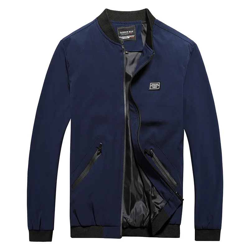 Бейсбольная куртка мужская большая высокая повседневная одежда пальто Мужская Рабочая плюс 8XL 7XL 6XL Большой размер Одежда негабаритная осенняя куртка мужская - Цвет: Синий