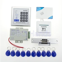 ¡ Venta caliente! completo puerta de control de acceso 3000 usuarios + 12 v fuente de alimentación + huelga de bloqueo electrónico + puerta + botón de timbre de la puerta + 10 unids clave