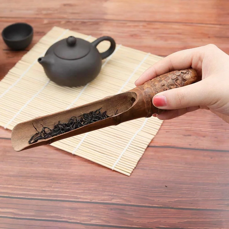 20cm Tea Scoop Tool Hand Crafted Gift Natural Tea Ceremony Bamboo Root