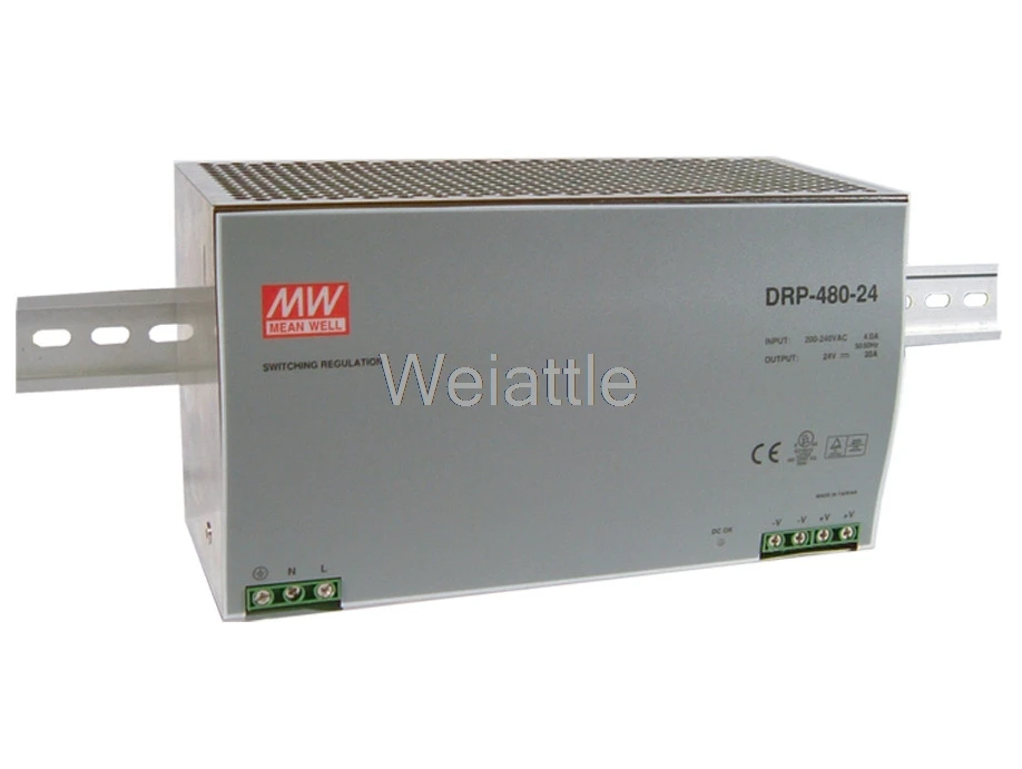 

MEAN WELL original DRP-480-24 24V 20A meanwell DRP-480 24V 480W Single Output Industrial DIN Rail Power Supply