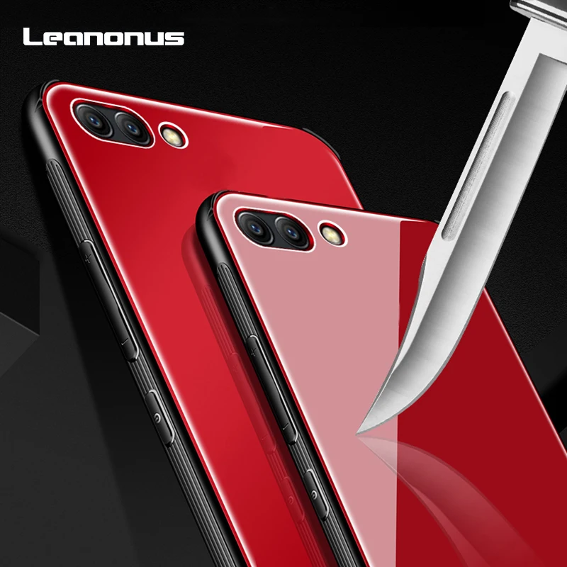 Leanonus закаленное Стекло задняя крышка для Huawei Honor V10 V 10 чехол Защитное стекло