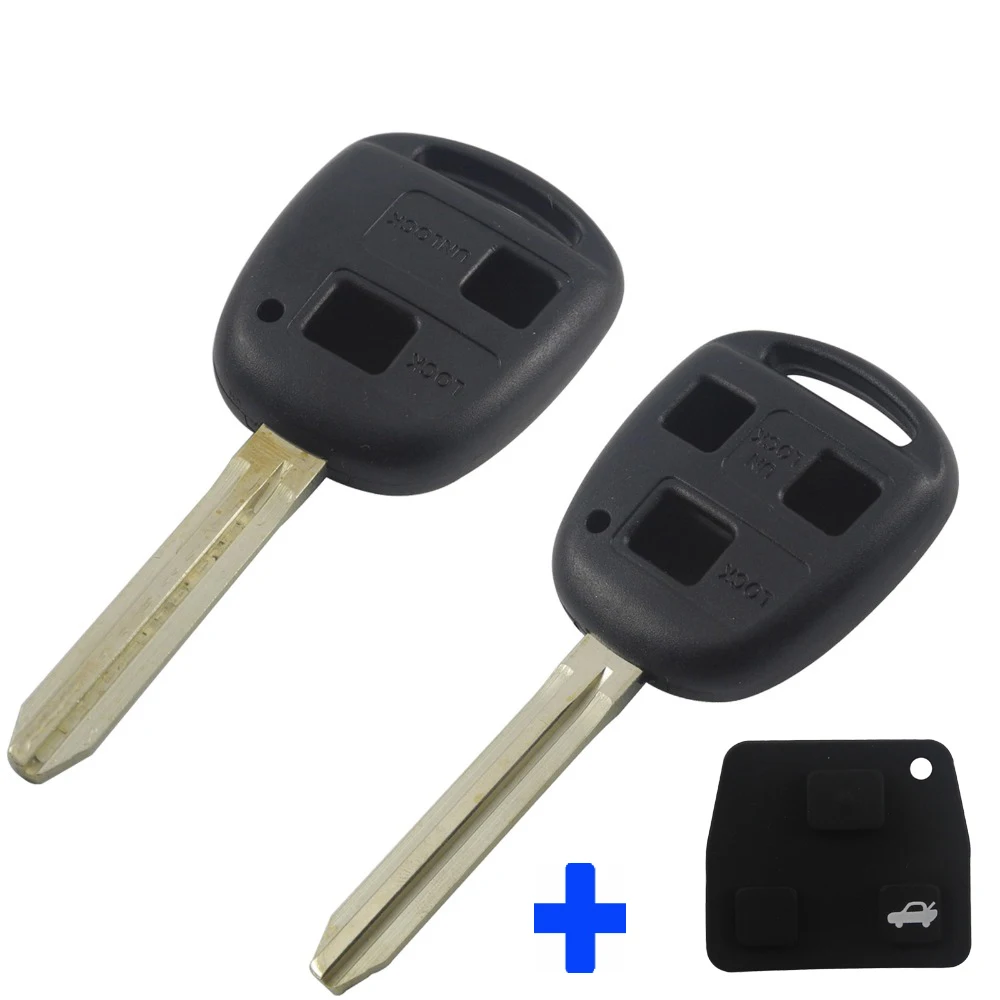 

jingyuqin With Rubber pad Remote 2/3 Buttons Key Case Styling Cover Shell For TOYOTA CAMRY RAV4 Corolla PRADO YARIS Dropship
