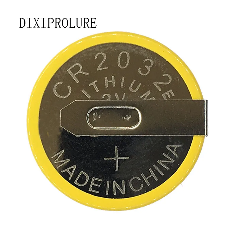 

5PCS/LOT CR2032 2032 With soldering foot 210mAh 3V Li-ion Button Cell Battery
