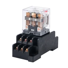 HH63P LY3NJ JQX-13F Electromagnetic Relays 3PDT 11 Pin Power Relay Switch with Socket Base AC 220V AC 110V DC 24V DC 12V 10A HH63P LY3NJ JQX-13F Electromagnetic Relays 3PDT 11 Pin Power Relay Switch with Socket Base AC 220V AC 110V DC 24V DC 12V 10A