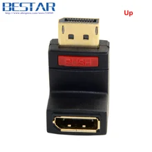 Up Angled 90 Degree DisplayPort DP Male to Display Port DP Female Extension Adapter Converter Connector Angle for DP Cables