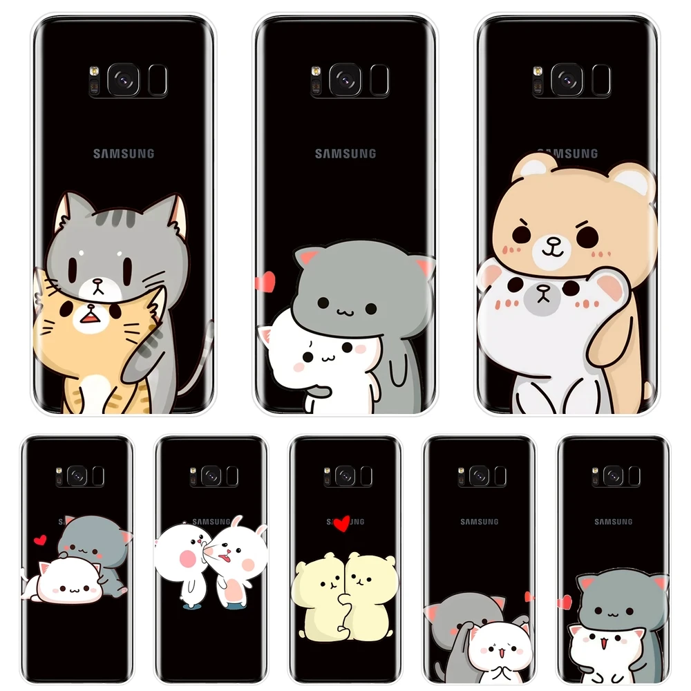 Phone Case For Samsung Galaxy S8 S9 Plus S5 S6 S7 Edge Case Silicone Kawaii Cute Cat Soft Back Cover For Samsung Note 9 8 5 4 Phone Case Covers Aliexpress