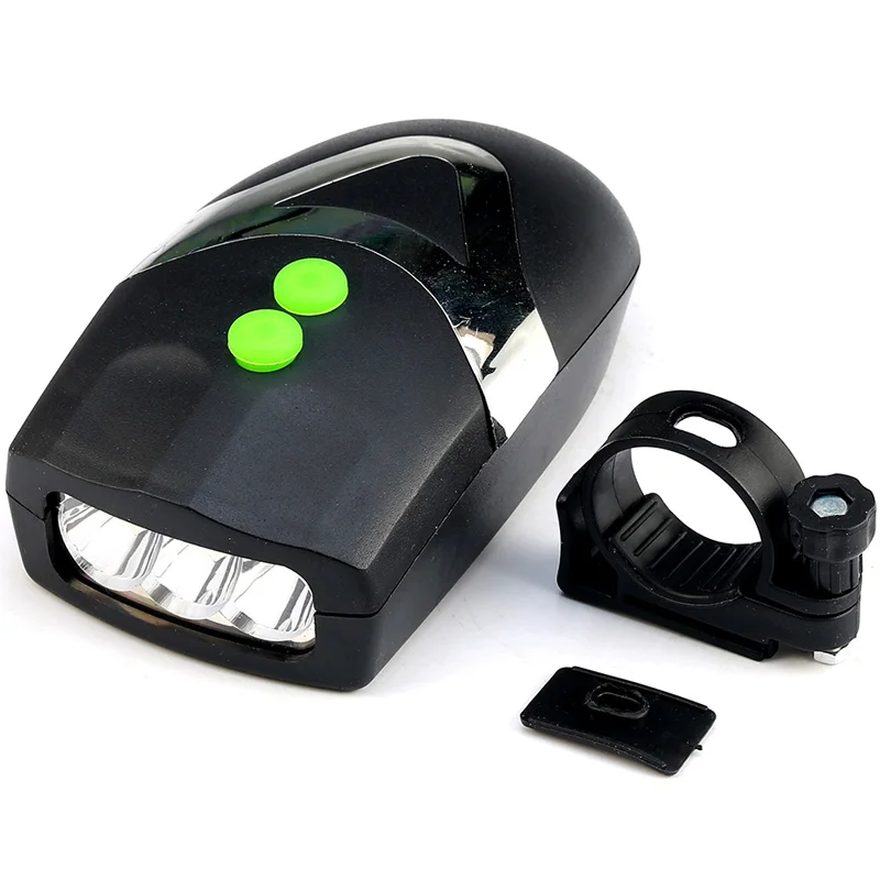 Flash Deal Universal White Front Head Light Bike Bicycle Light  Cycling Lamp + Electronic Bell Horn Hooter Siren Waterproof Accessories 2