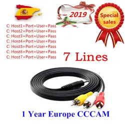 Испания рецептор Cccams линии для 1 год Испания используется для freesat v7 DVB-S2 CCcam Cline спутниковый приемник европейские каналы 8 линий