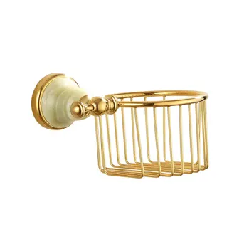 

European style copper natural jade paper towel basket hardware pendant Gold Topaz napkin box toilet paper box wx6211341