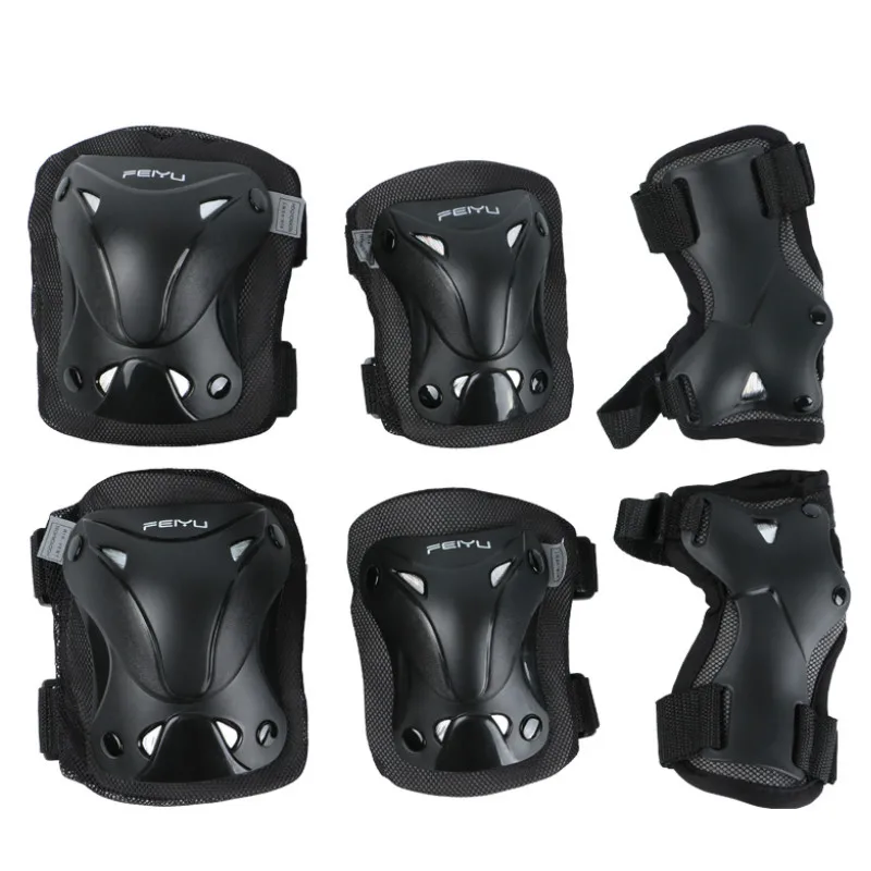 

6 In 1 Set Roller Skates Skateboarding Skiing Wrist Knee Elbow Protector Set Adult Kids KneePads Protection Sports Safety Guard