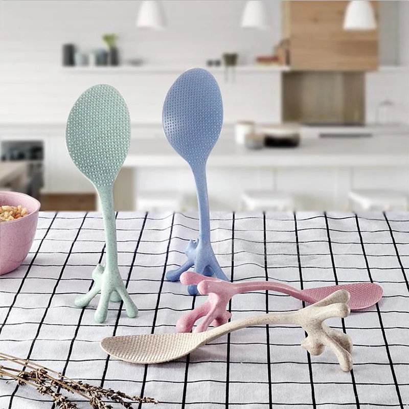 

Kitchen Accessories 1pc Popular Wheat Straw Cat Standing Spoon Portable High Quality Eco Friendly Tableware Hot Sale Restaurant