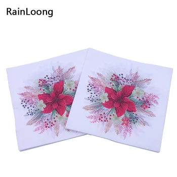 

[RainLoong] Printed Flower Paper Napkins Plant For Party Decoration Tissue Decoupage Servilleta 33*33cm 5packs (20pcs/pack)