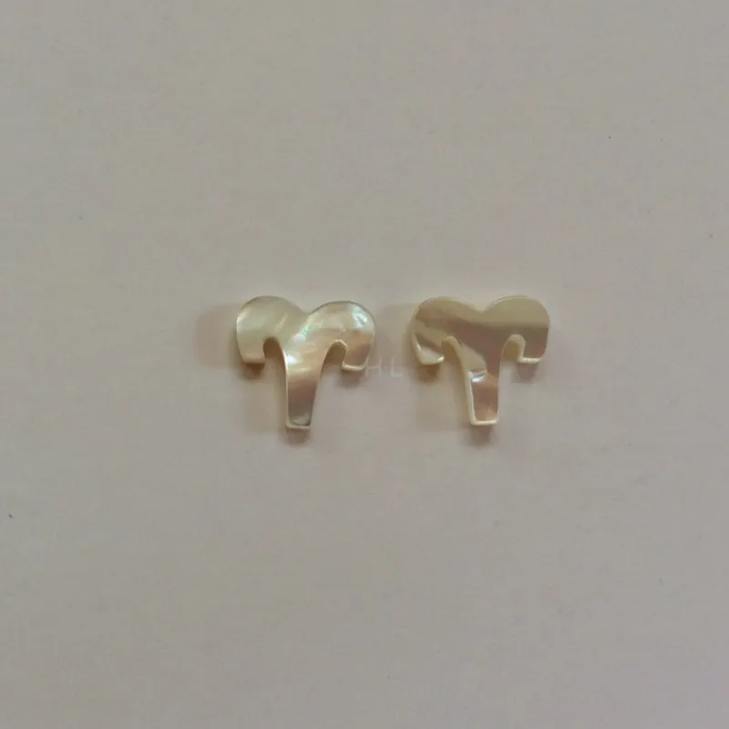 

12 Horoscope Flat 12X11MM Natural Mother of Pearl Shell White Aries Zodiac Sign