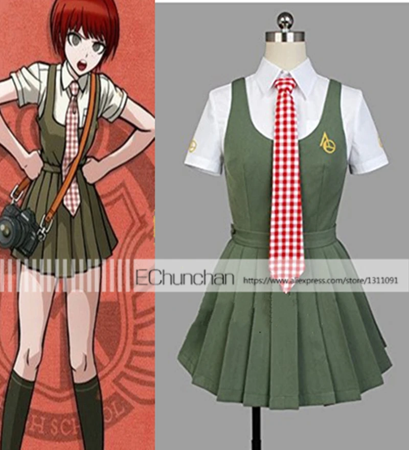 Костюм для косплея женщин Dangan Ronpa 2 Danganronpa Mahiru Koizumi школьная форма белая рубашка