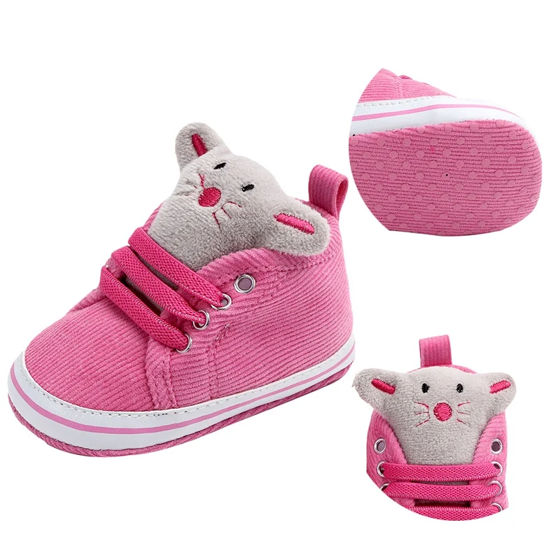 Классическая парусиновая обувь для малышей; милая обувь для новорожденных девочек с изображением животных из мультфильмов; мягкая хлопковая обувь для первых шагов; Весенняя Тканевая обувь для малышей