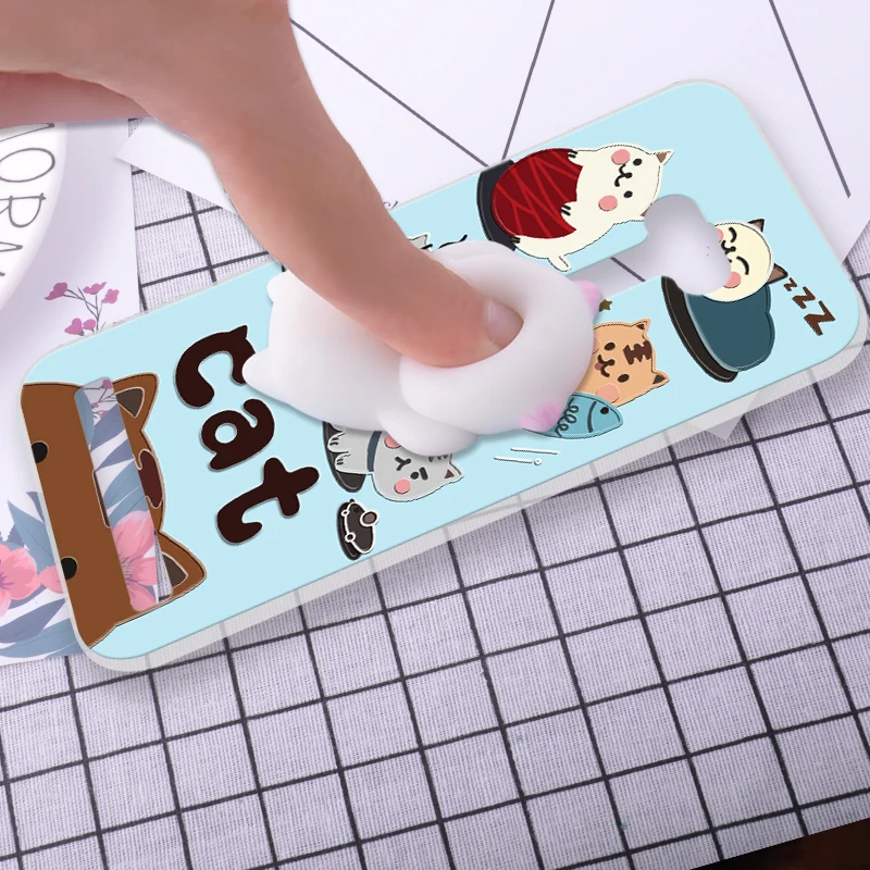 

ShuiCaoRen Silicone Case For Asus zenfone Selfie ZD551KL phone shell Relax Cat 3D Squishy Pinch Cover Fundas For Asus ZD551KL