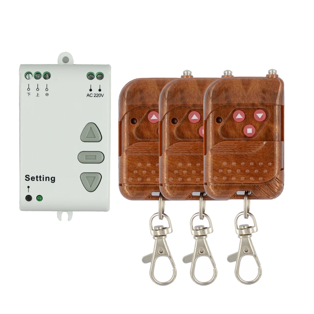 

AC 220V Motor RF Wireless Remote Control Switch 220V UP&DOWN 2PCS Remote controller Motor Forwards Reversing Remote Switch