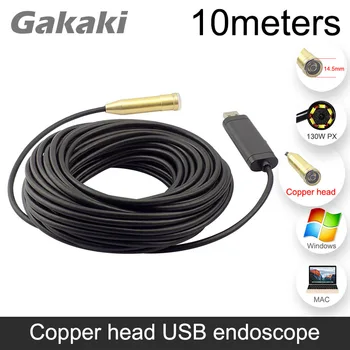

Gakaki 14MM Lens Industrial USB Endoscope Camera HD 720P Borescope Inspection Tube Snake Cameras Kamera With 4LED 15M Probe