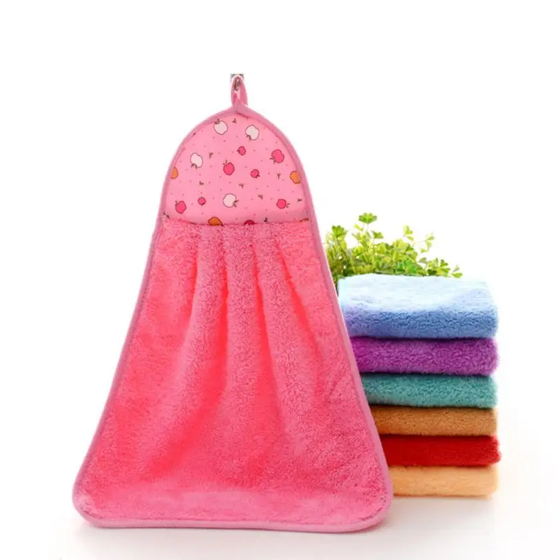 Hand Towel Soft Plush Hanging Wipe Bathing Towel in Cleaning Cloths from Home & Garden on