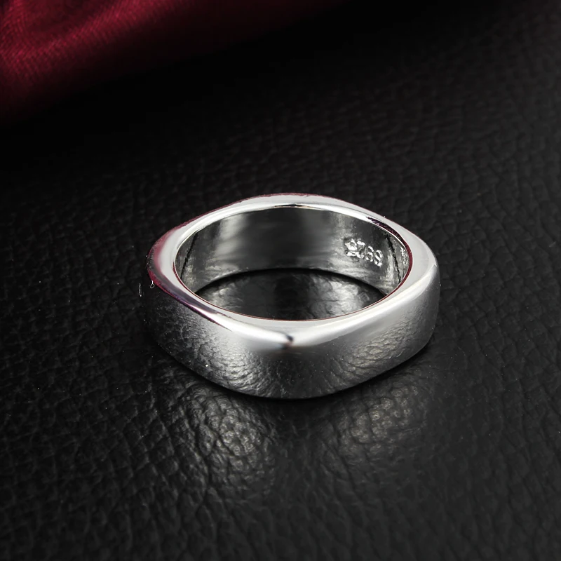 Яньхуэй,, твердые 925 пробы, серебряные кольца, уникальная квадратная форма, S925 штамп, кольца на палец для мужчин и женщин с подарочной коробкой HR062