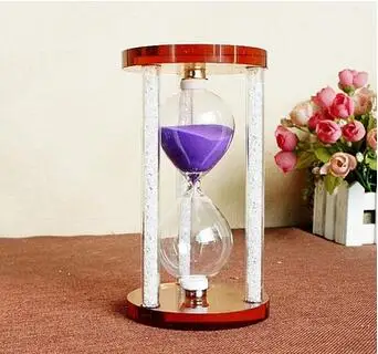 Хрустальный домашний декор песочные часы с бриллиантом таймер времени украшение девочка подарок на день рождения песок песочные часы любовь подарок - Цвет: purple