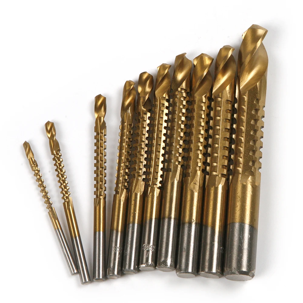  5Pcs HSS Titanium Coated Countersink Drill Bit 3-8mm Drill Power Tools Speed Out Wood Drill Bits Se