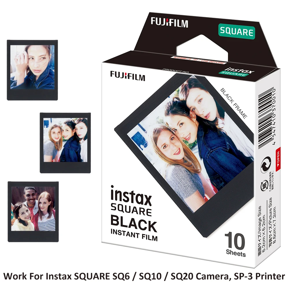 Fujifilm Instax квадратная черная пленка фотобумага(10-100 листов) для Instax SQ10 SQ6 SQ20 мгновенные пленки камеры поделиться SP-3 принтер