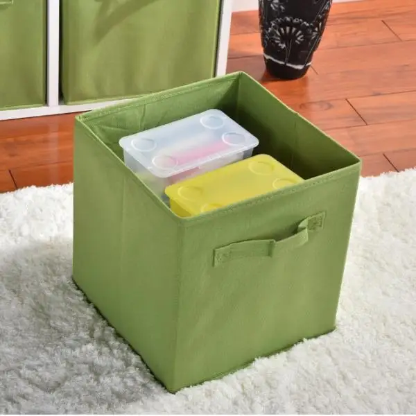 Cube Storage Basket Fabric Drawers Organizer Box Bin Open Design, Laundries Hamper, Closet Shelving Organizer Box