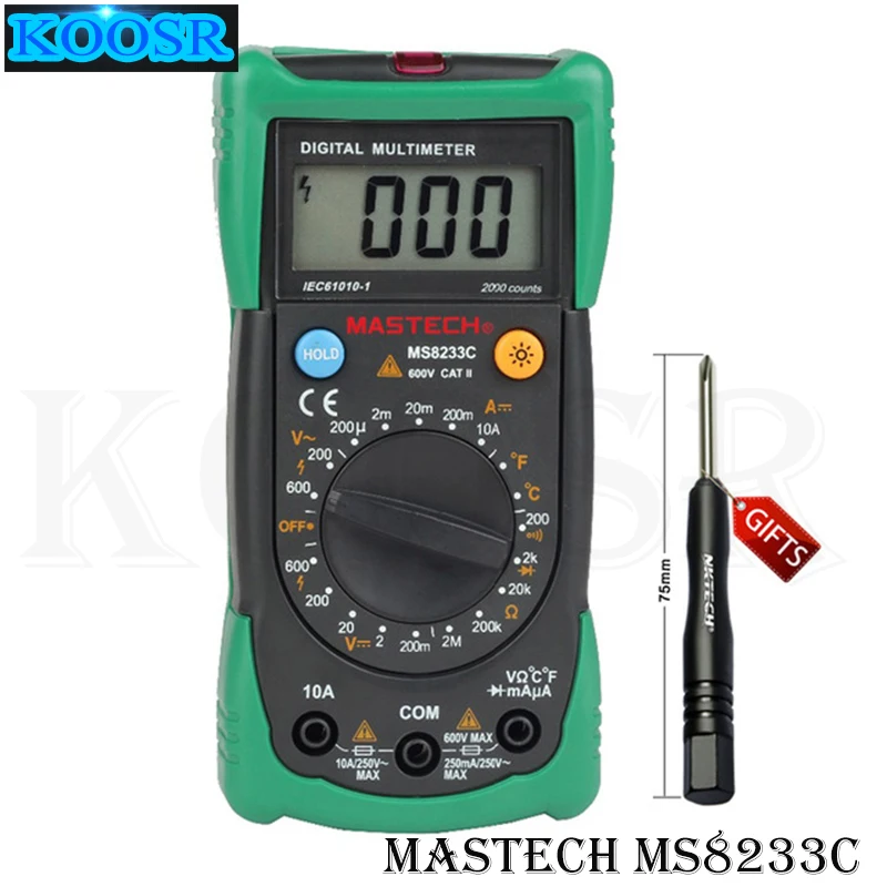 

MASTECH professional Digital MS8233C noncontact Multimeter AC DC Voltage Current MS8233C Tester Digital Multimeter Detector