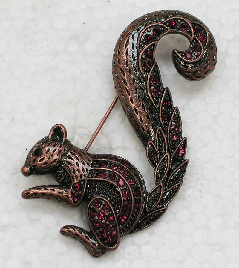 Wholesale Squirrel Rhinestone Pin brooches C101955in Brooches from