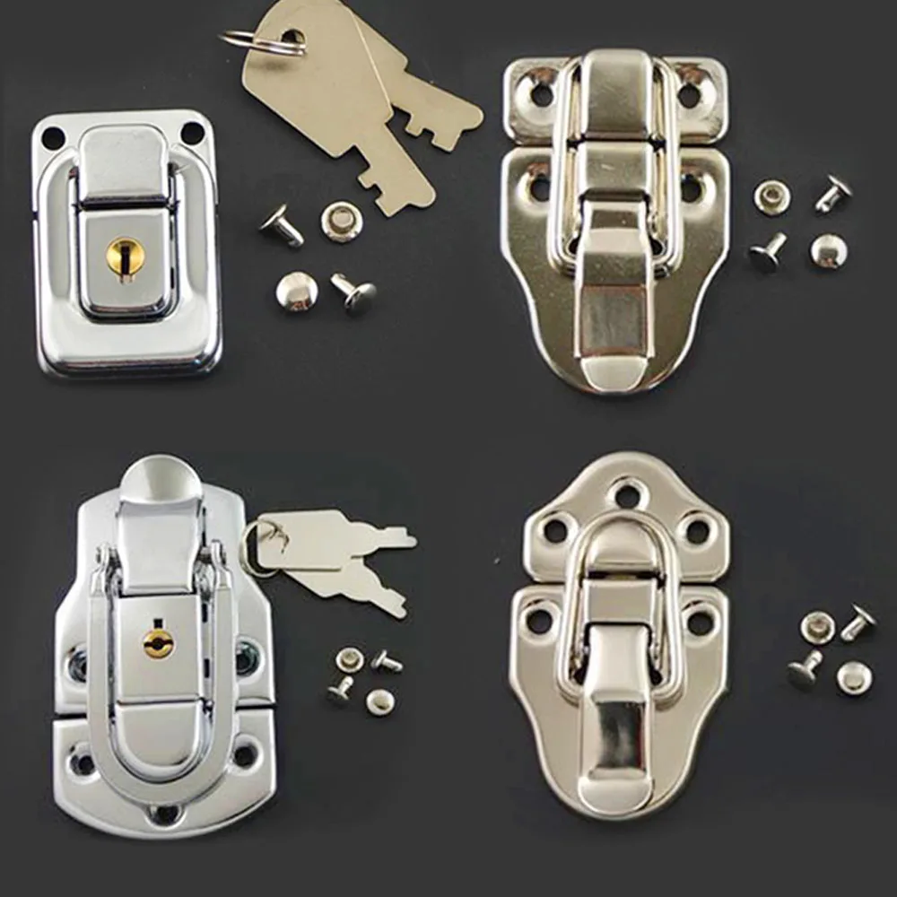 

2/5 Sets / Lot Metal Toggle Case Catch Latch Trunk Use for Drawbolt Closure Box chest Suitcase Bag Lock 4 Types