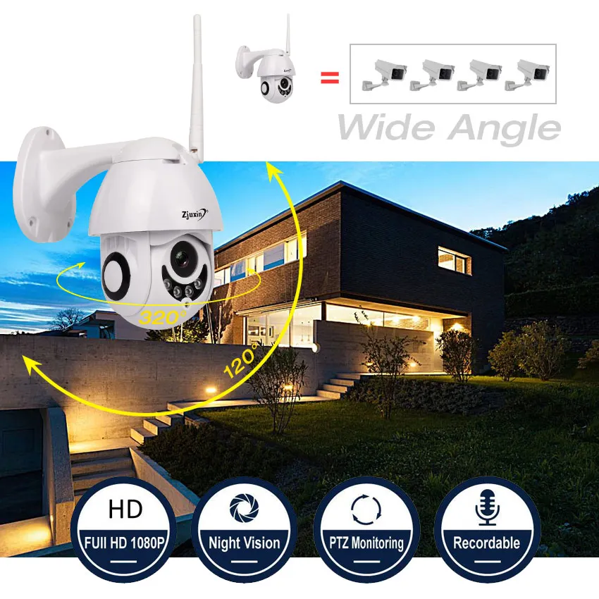 

PTZ IP Camera Outdoor 2MP 1080P HD Waterproof IP66 Mini Speed Dome Camera IR P2P ONVIF Security Surveillance exterior vigilancia