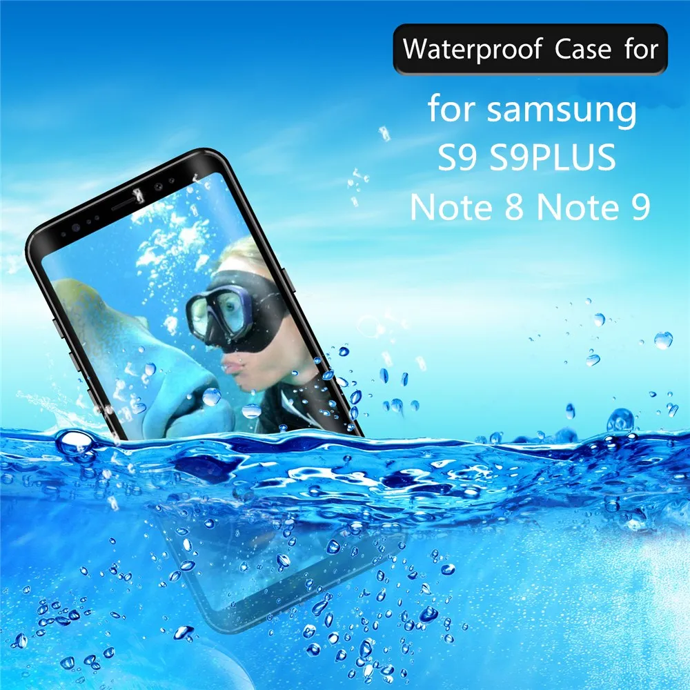 

Sports 360 Fully protected waterproof phone case for Samsung Galaxy S9 plus swimming dive box for Samsung note 9 8 coque base