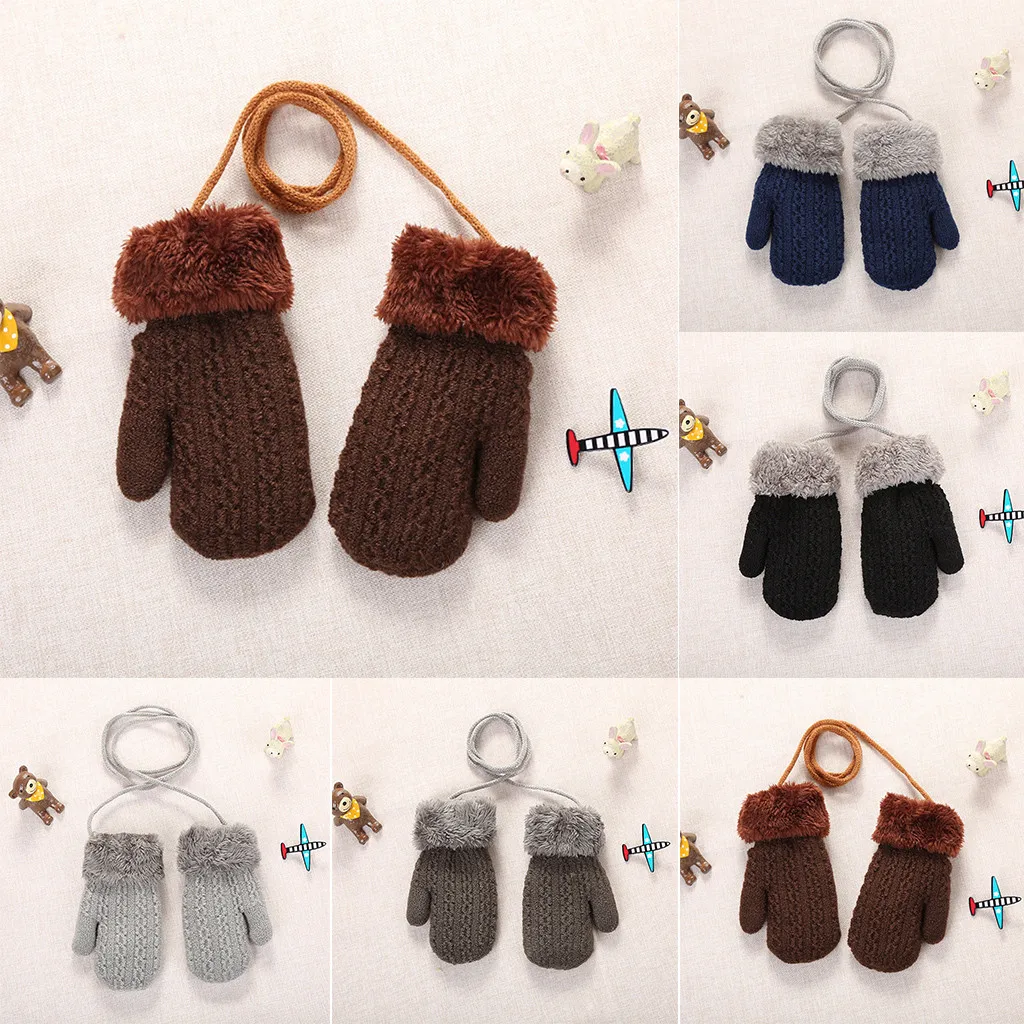 Детские уличные Зимние перчатки для малышей, однотонные перчатки для девочек мальчиков, Детские повседневные и теплые детские перчатка для малышей