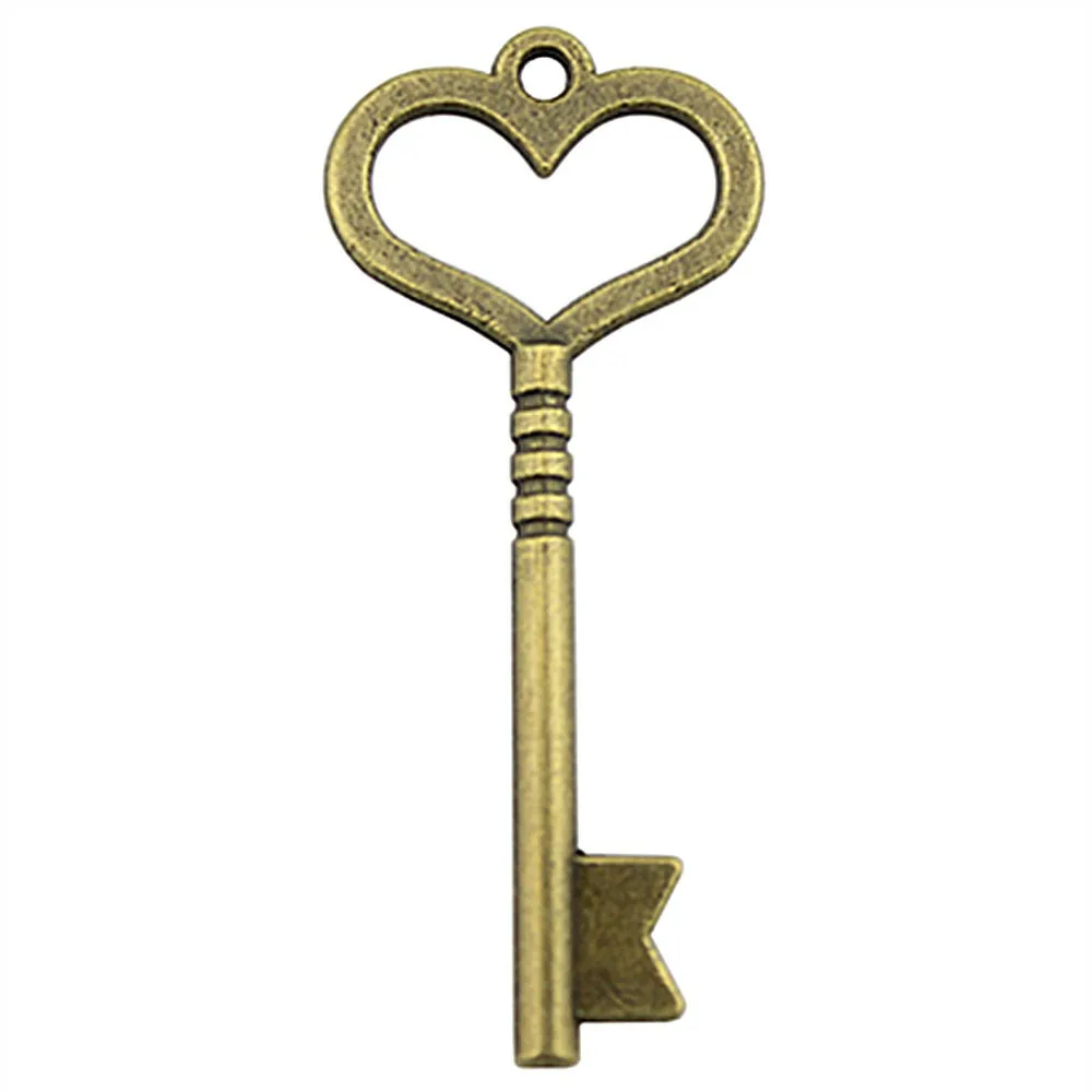 

10pcs Charm Key Vintage Key Charms Pendant For Jewelry Making Antique Bronze Color Key Charms 46mm