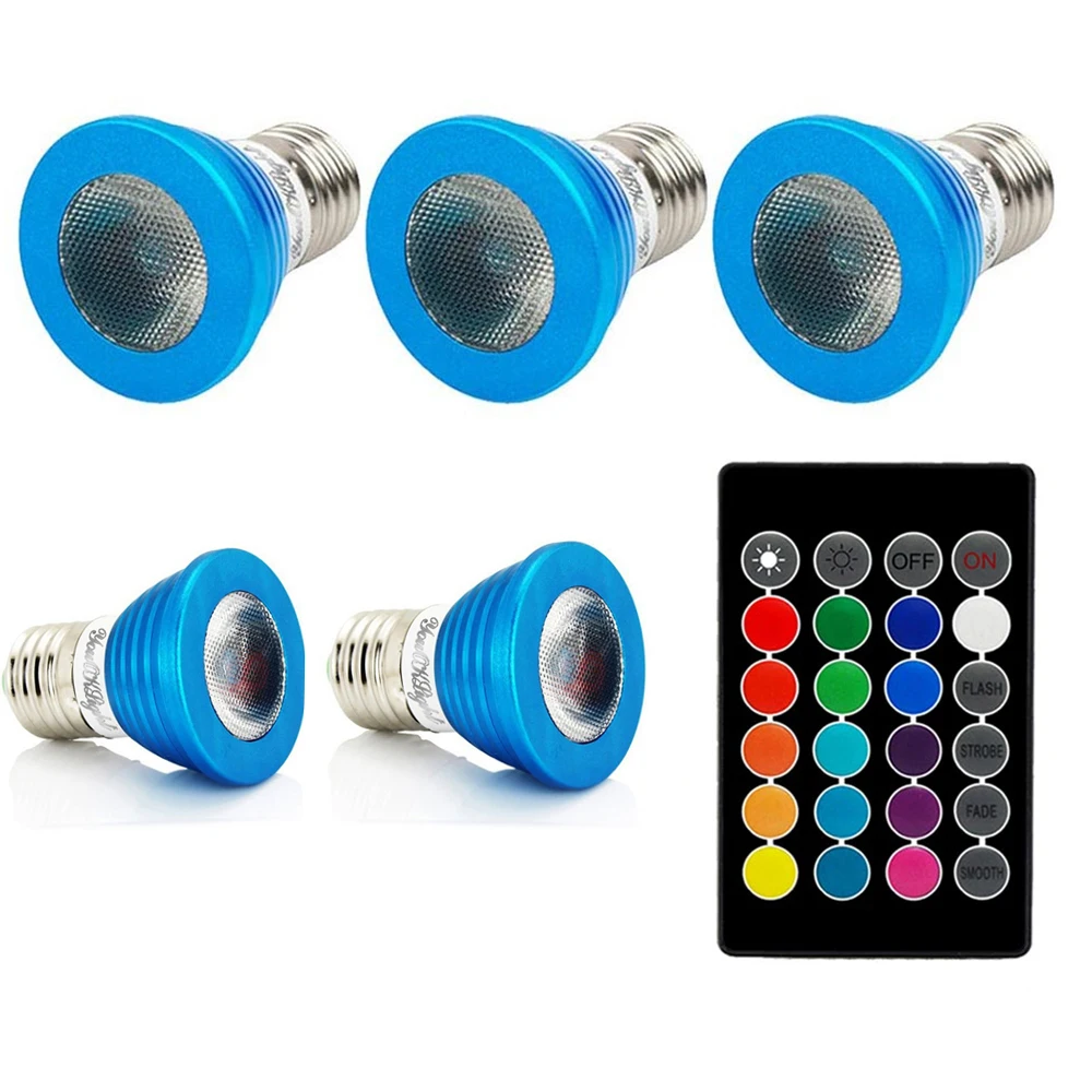 Buy 5PCS E27 3W AC85 265V RGB Multicolor LED Spot Bulb