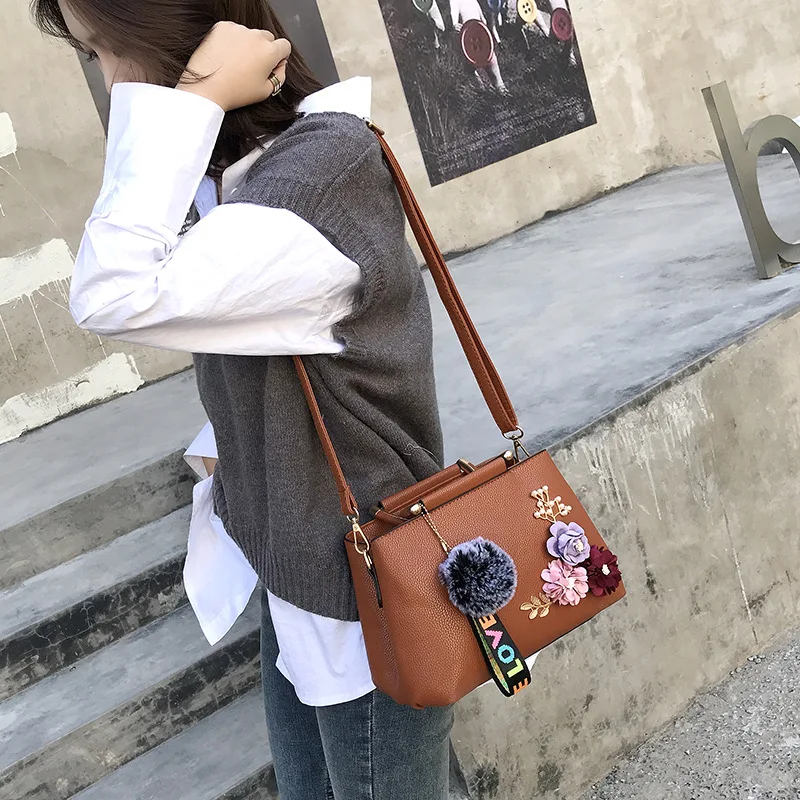 Unishow Designer Simple Sticky Flower Women Handbag Multi-layer Women Shoulder Bags Brand Female Small Women Crossbody Bag