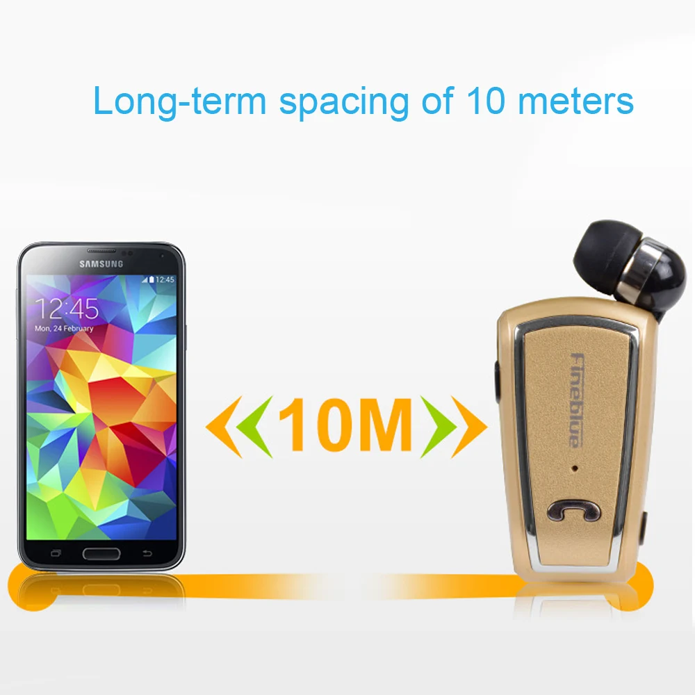 Fineblue F-V3 Business Wireless Bluetooth 4.0 Built-in Microphone in-ear Earphone Waterproof For all Bluetooth Enable Device