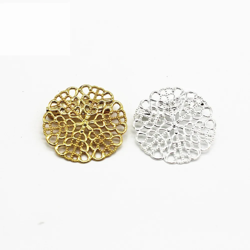 

10 PCS 25mm Antique Bronze Gold Silver Brooch Metal Copper Flower Brooch Pin Pad Base Settings For Jewelry Making