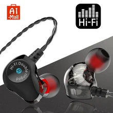 Двойной привод стерео наушники-вкладыши гарнитура Hifi бас наушники высокого качества HiFi спортивные наушники для бега с микрофоном