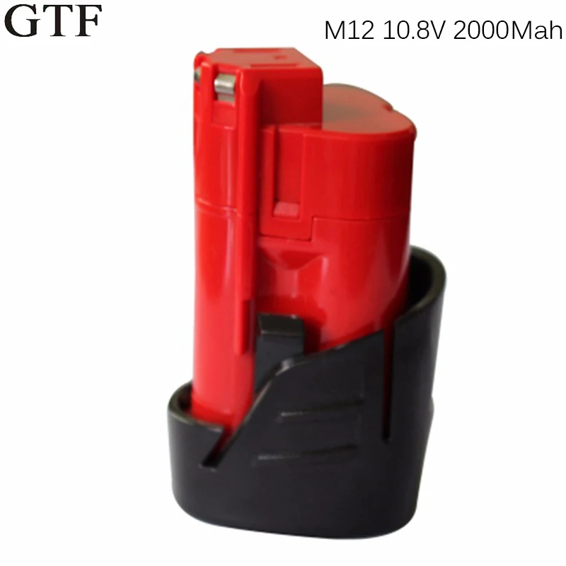 

GTF 12V 2000mAh Li-ion Battery Power Tool Battery For Milwaukee M12 Lithium Rechargeable Battery 48-11-2401 Accumulator Cells