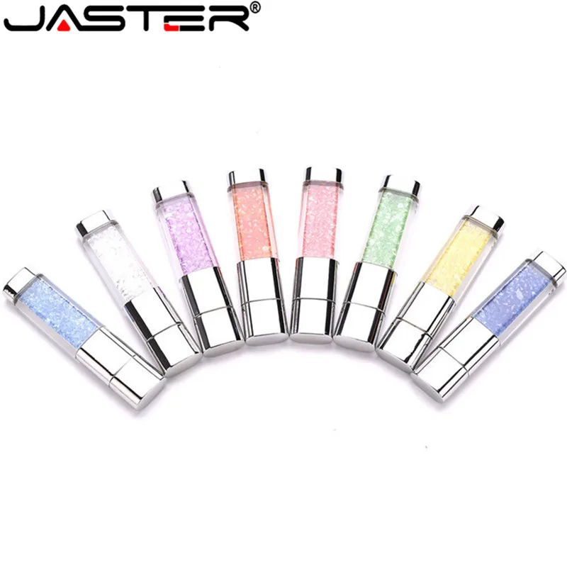 

JASTER Crystal Diamond box pendrive 4GB 8gb 16gb 32gb 64gb cap USB Flash Drive case memory stick lovely gift for girls lover