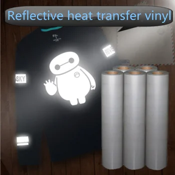 

50cmx500cm Wholesale Reflective HTV Heat Transfer Vinyl, Safety Sign Making Heat press Vinyl T-shirt Vinyl 20''x196.8''